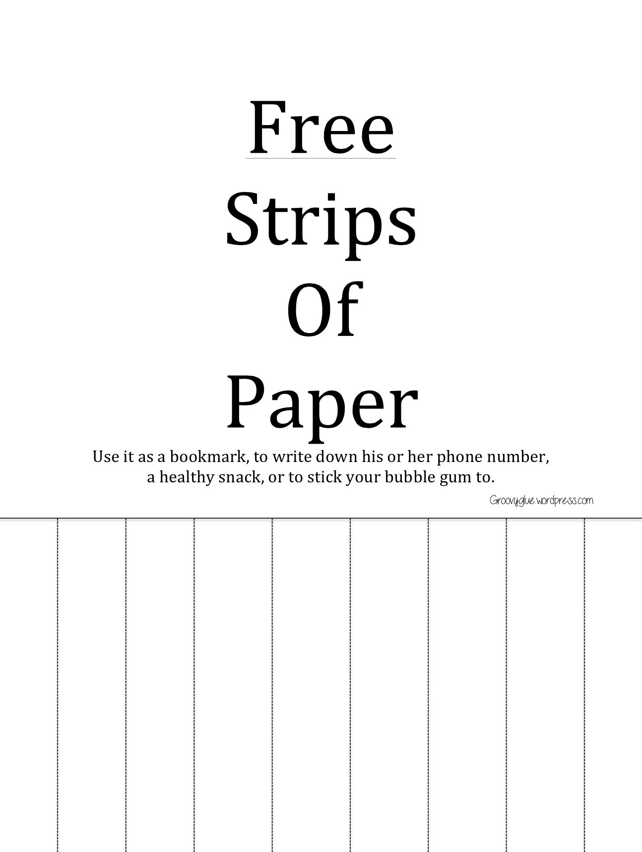 Free Strips of Paper Printable